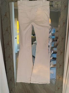 Free People Cream Wide Leg Flare Penny pull on Jeans